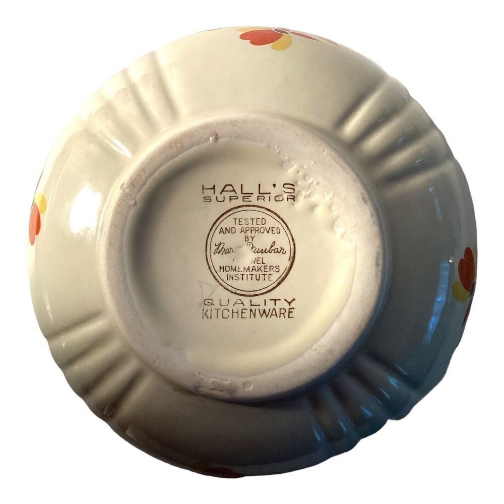 Hall's Superior Jewel Autumn Leaf Serving Bowl 9" x 6" By Mary Dunbar USA - Picture 4 of 7